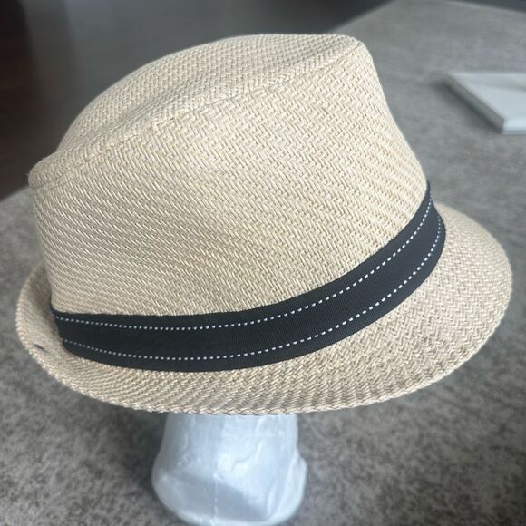 Peter Grimm Men’s Tan Fedora w/Black Trim O/S - Picture 1 of 8